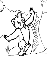 A coloring page of little bear